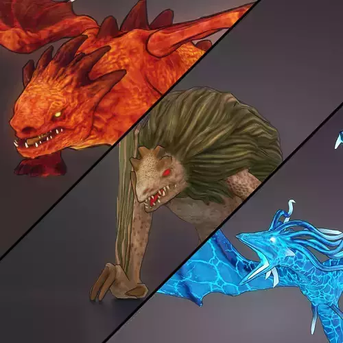 Stylized Dragons 3D Model Collection Stylized Dragons 3D Model Collection