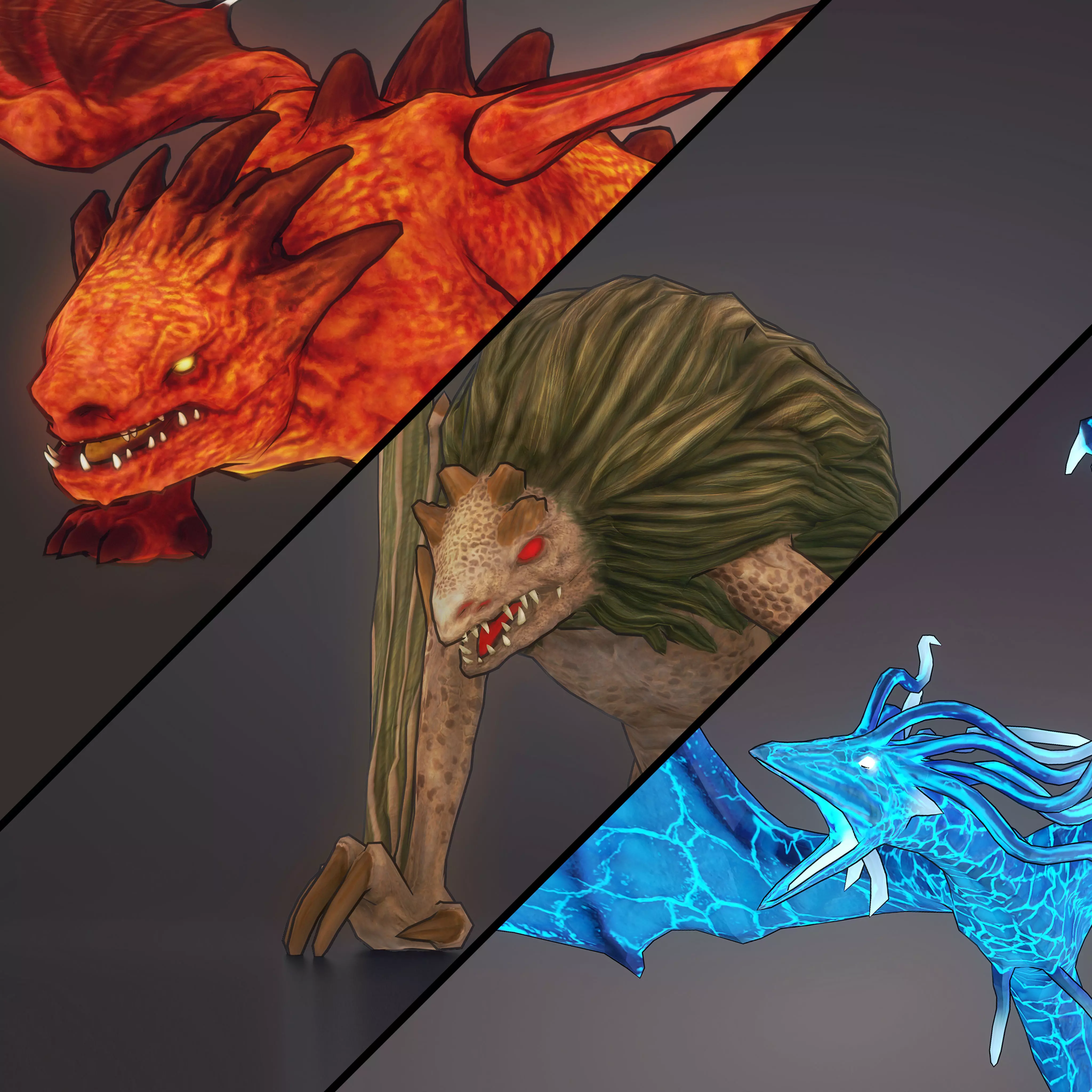 Stylized Dragons 3D Model Collection_0