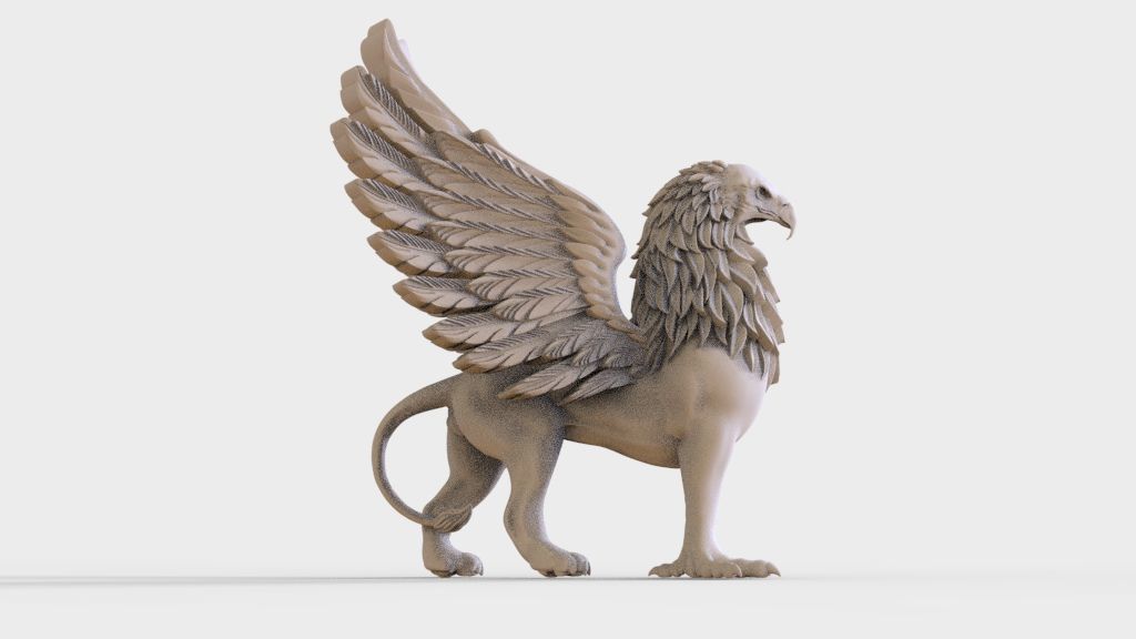  griffin  sculptures 3D print model_46