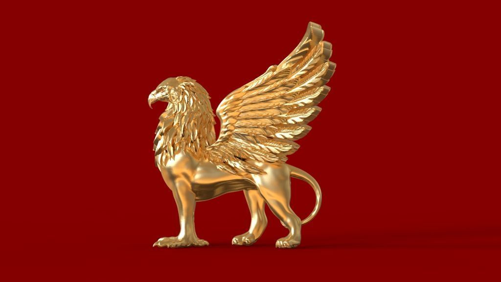  griffin  sculptures 3D print model_31