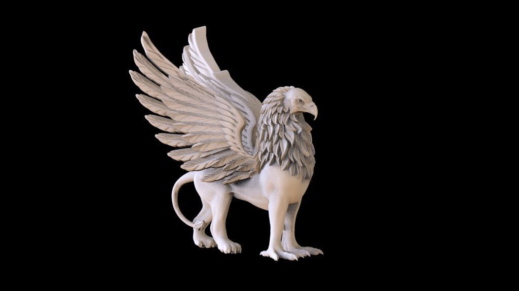  griffin  sculptures 3D print model_3