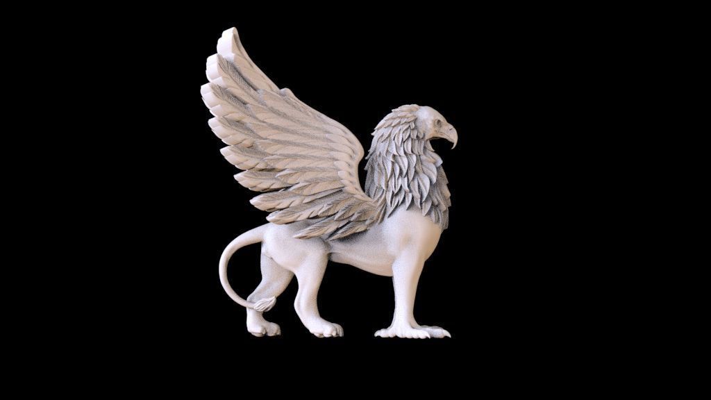  griffin  sculptures 3D print model_35