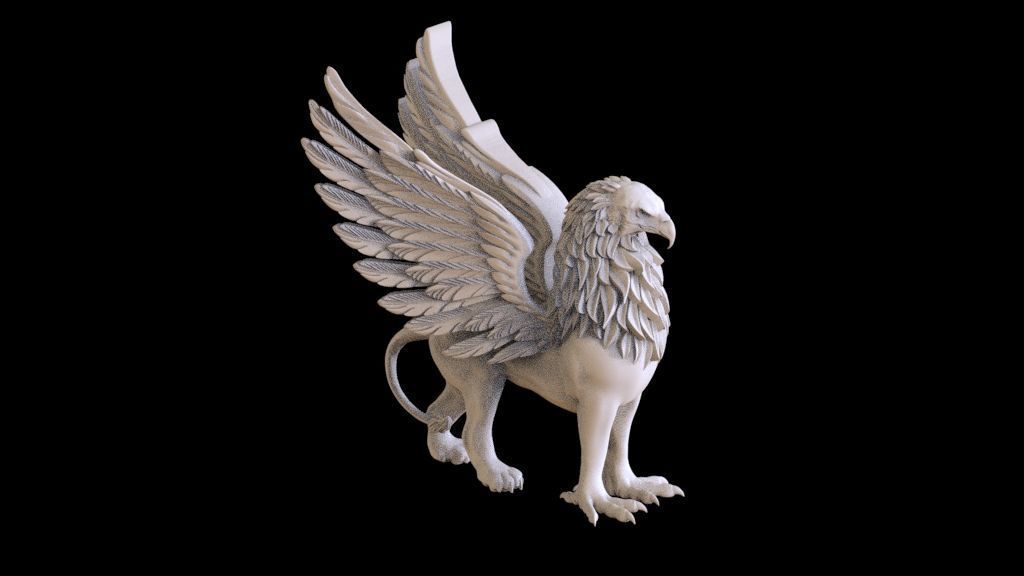  griffin  sculptures 3D print model_41