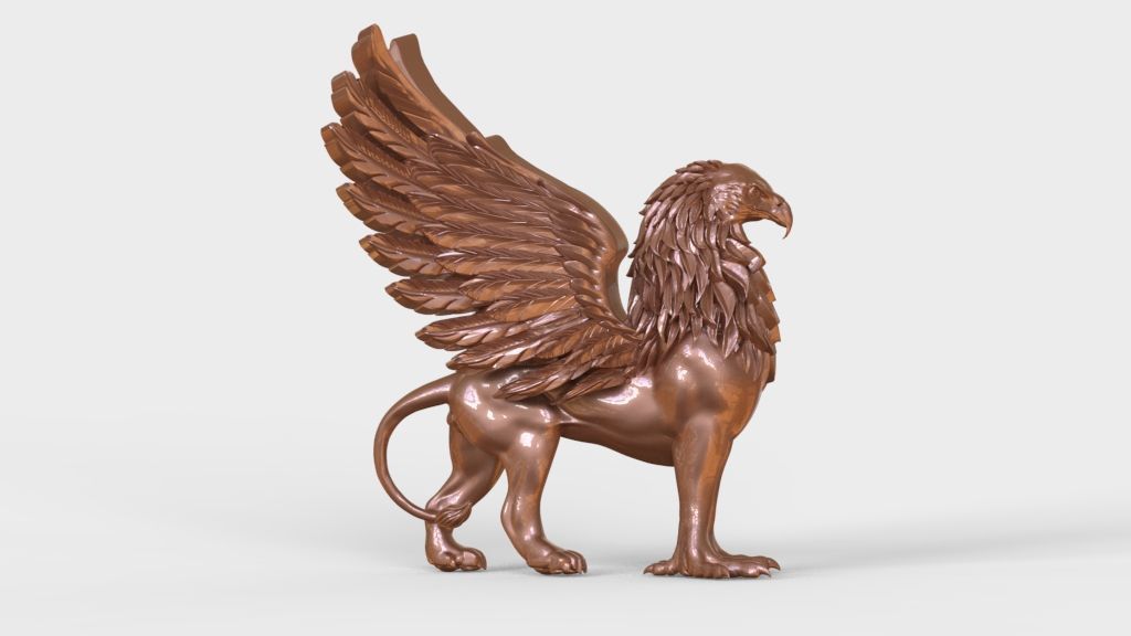  griffin  sculptures 3D print model_15
