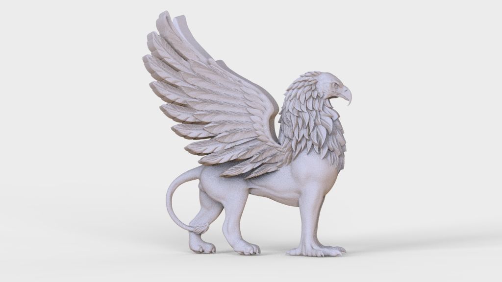  griffin  sculptures 3D print model_14