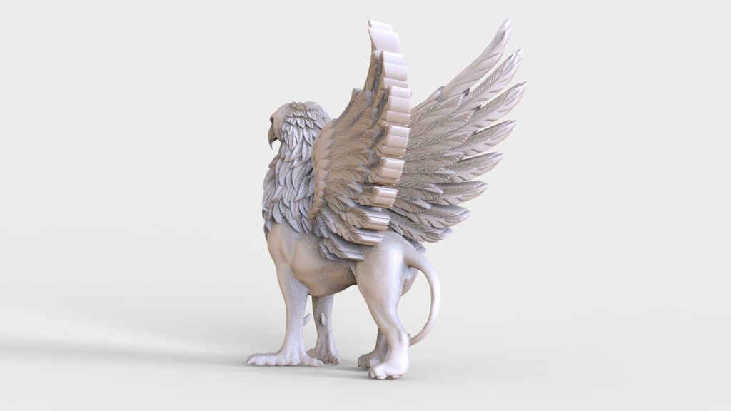  griffin  sculptures 3D print model_20