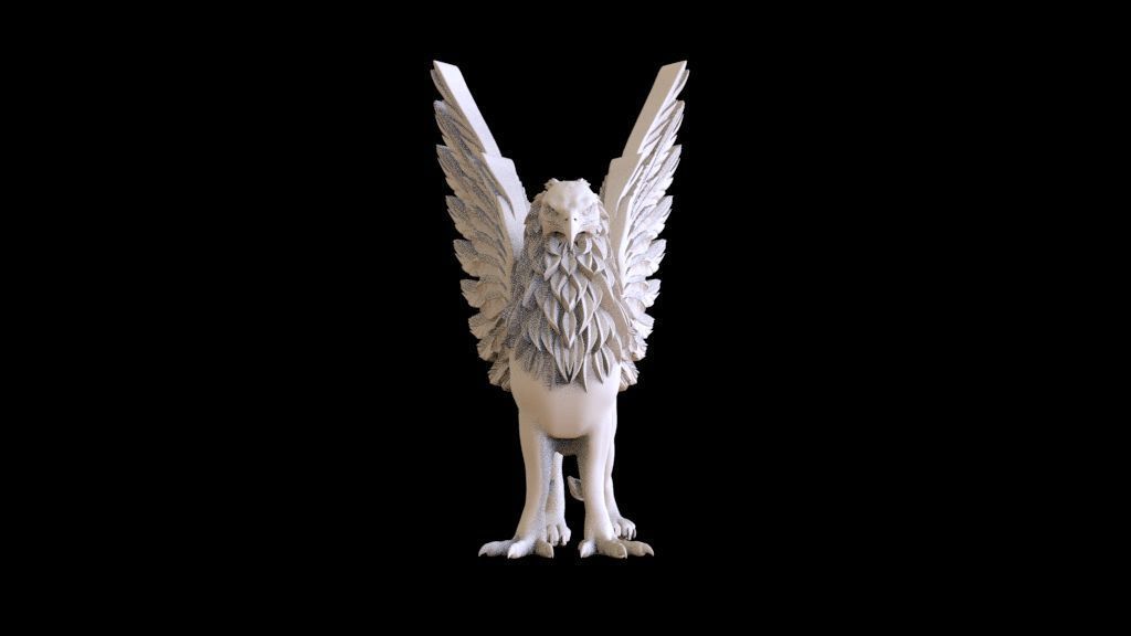  griffin  sculptures 3D print model_29