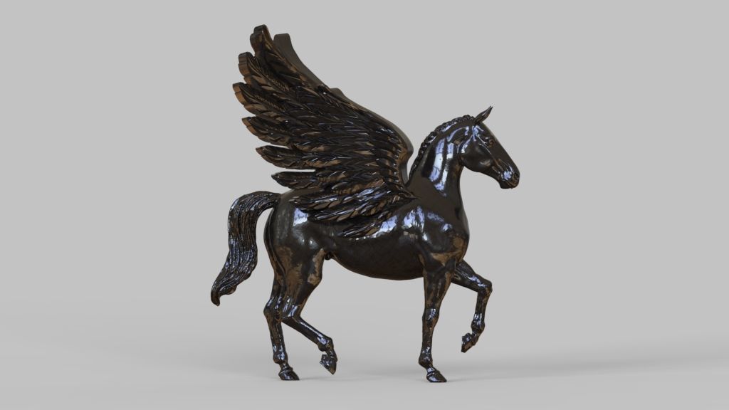 Pegasus  sculpture 3D print model_22
