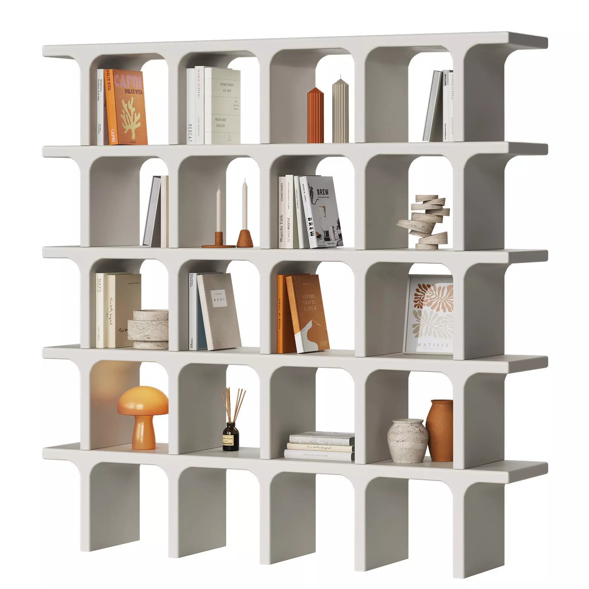 Archer Rack with Orange Decor 3D model_0