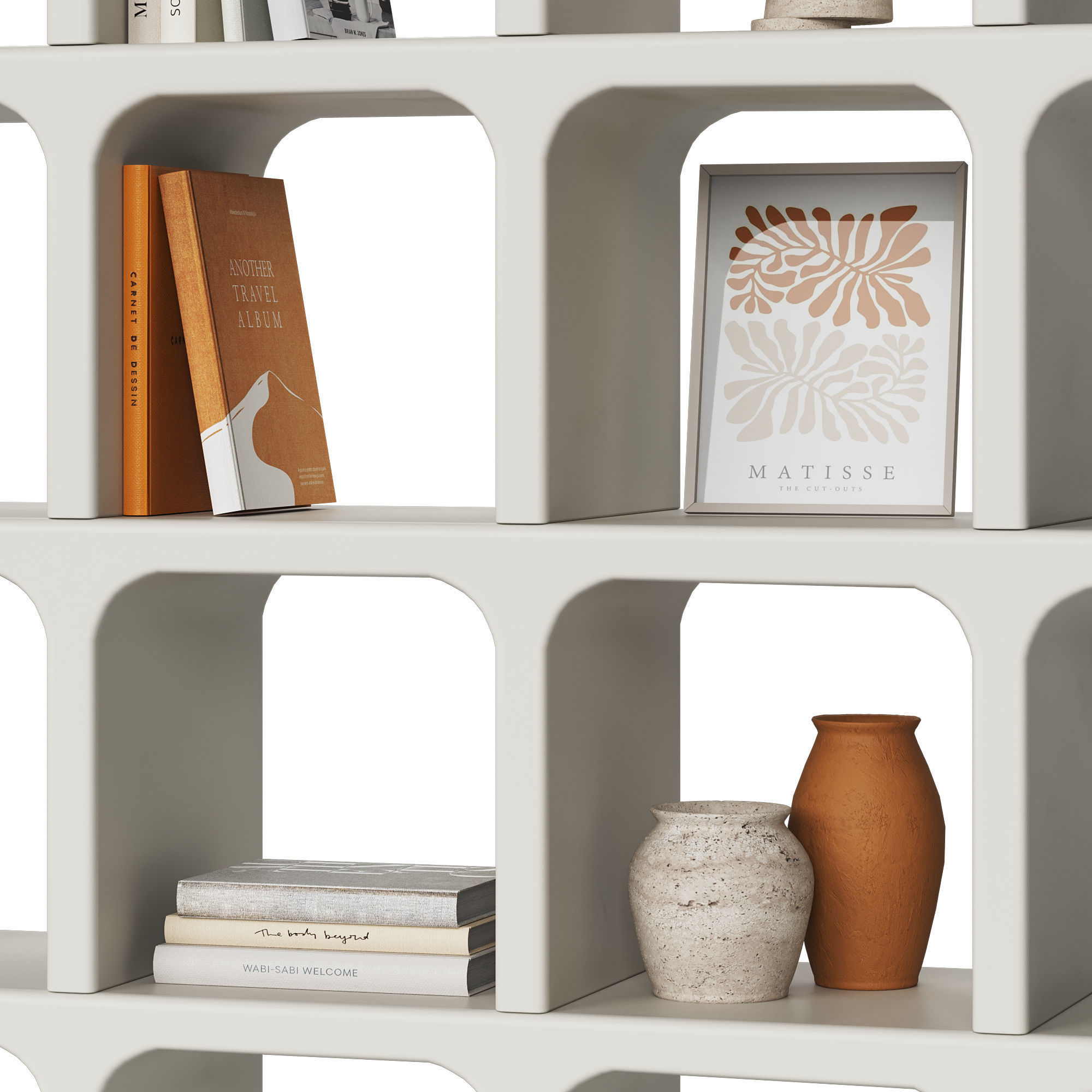 Archer Rack with Orange Decor 3D model_1