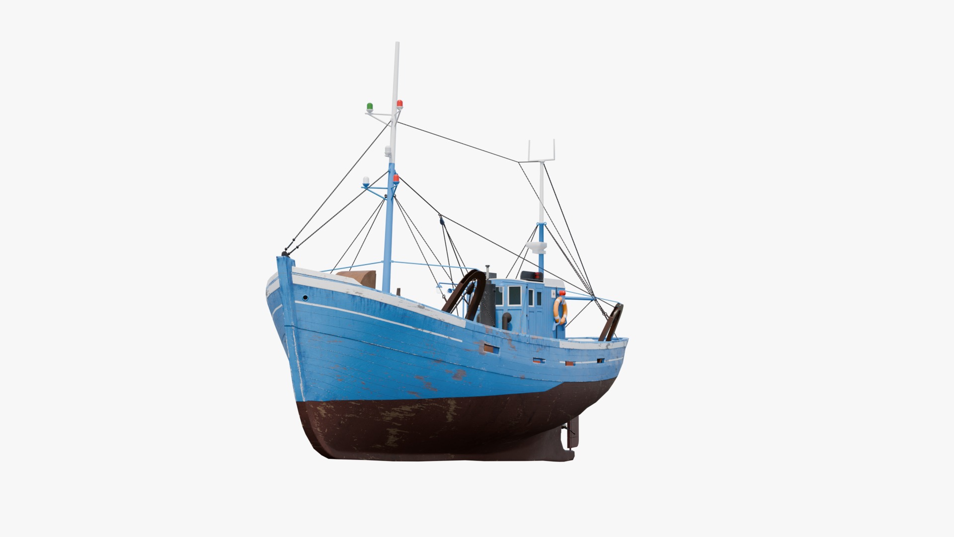 Fishing Boat  Low-poly 3D model_4