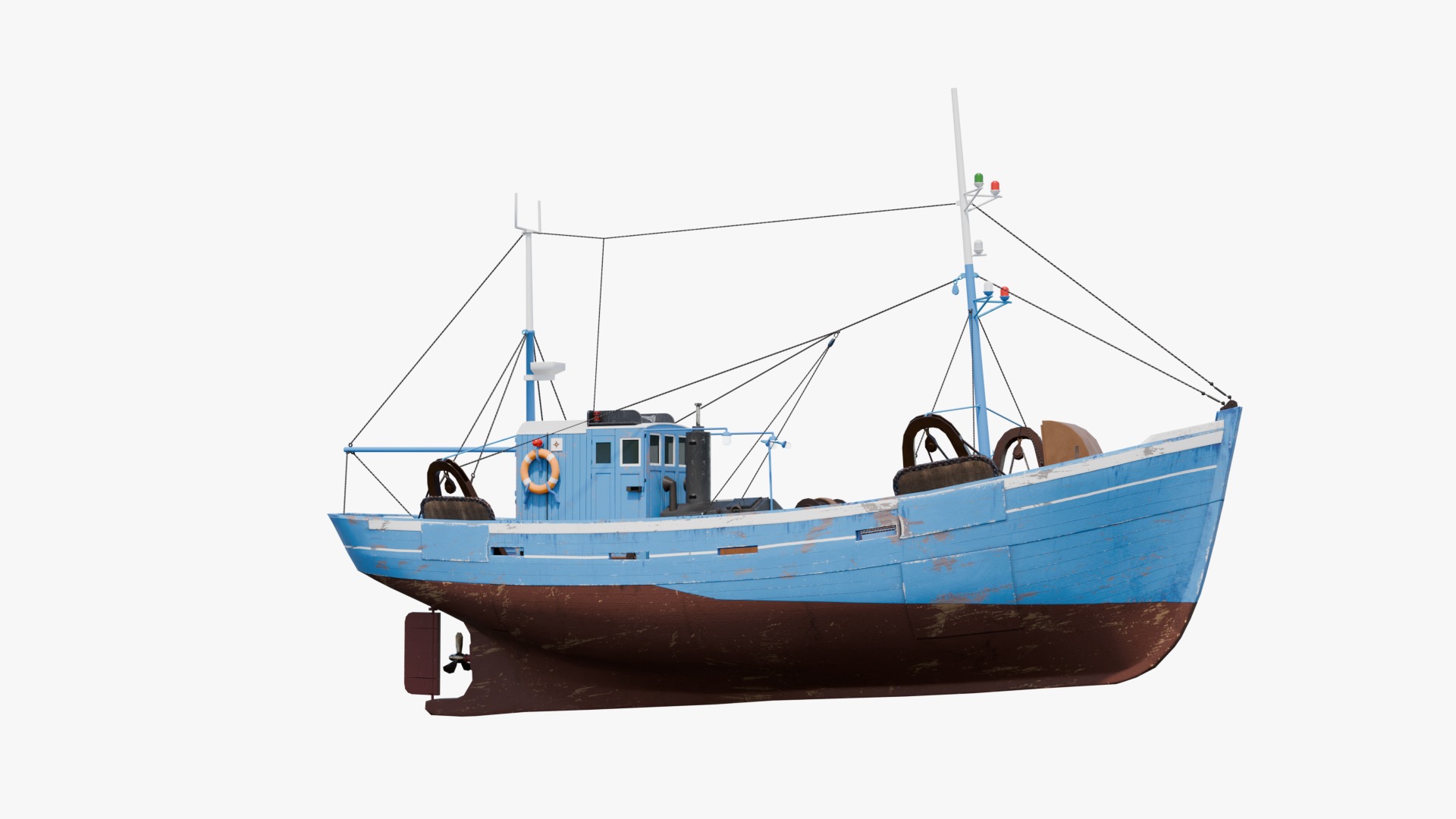 Fishing Boat  Low-poly 3D model_12
