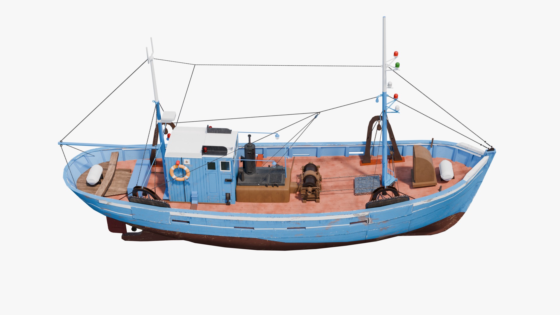 Fishing Boat  Low-poly 3D model_21