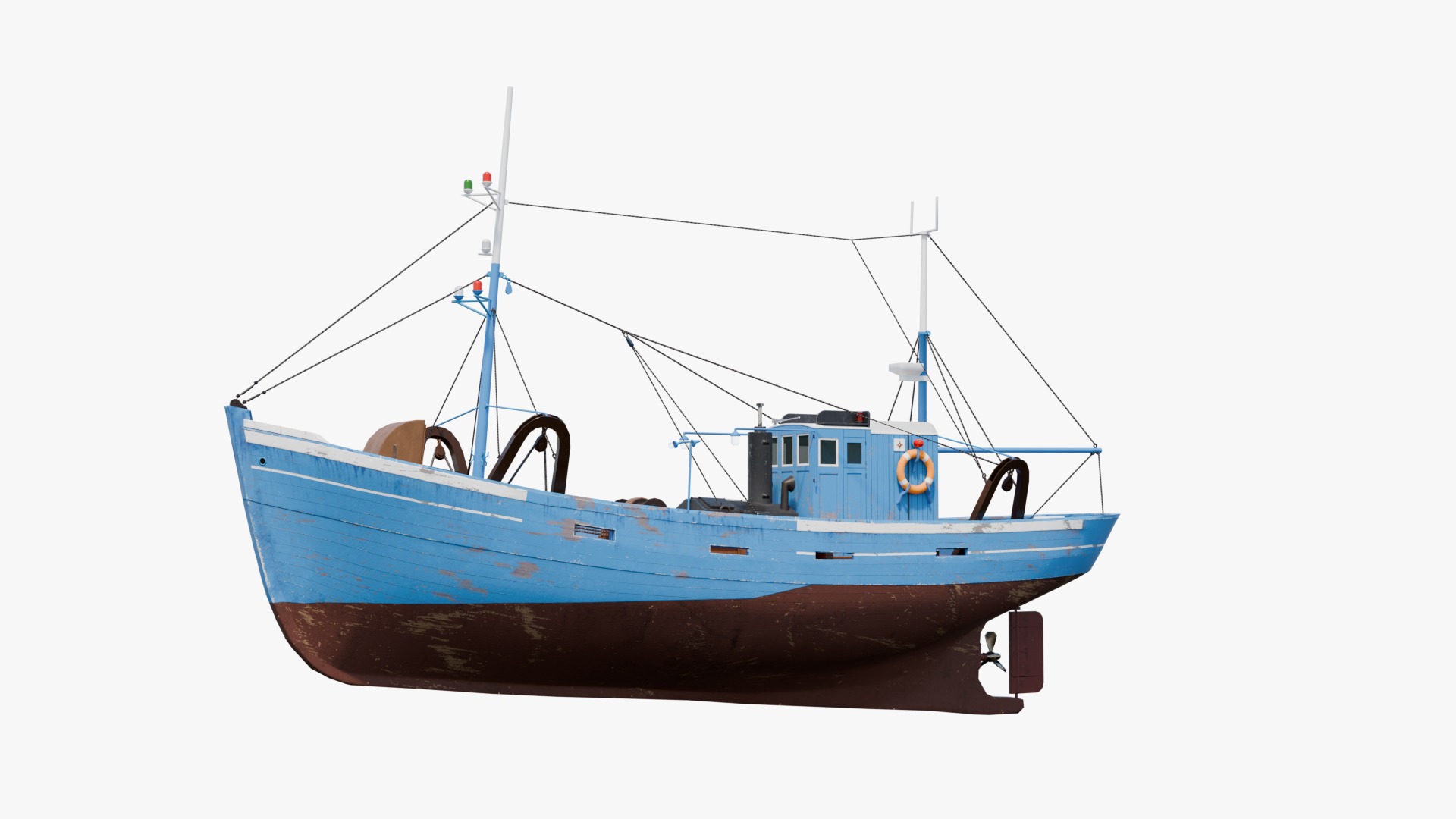 Fishing Boat  Low-poly 3D model_5