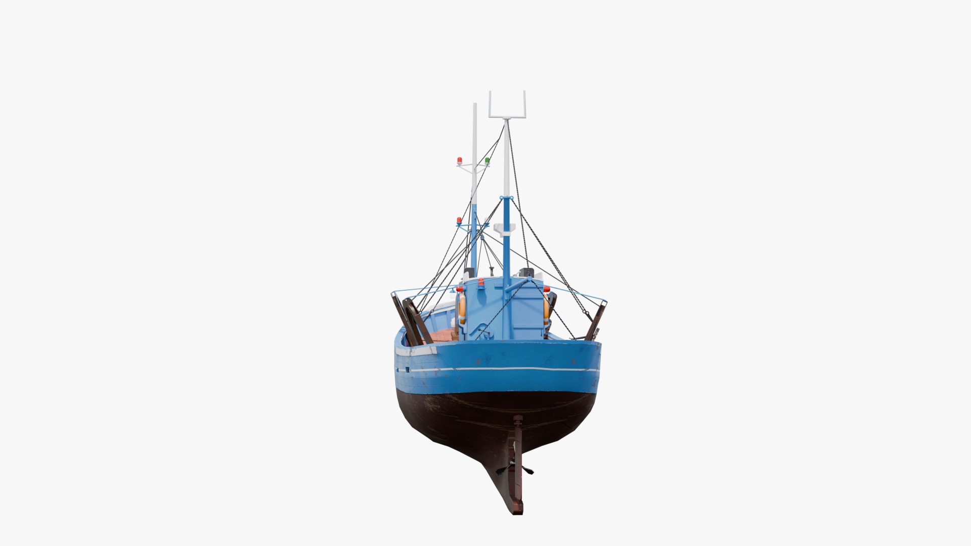 Fishing Boat  Low-poly 3D model_8