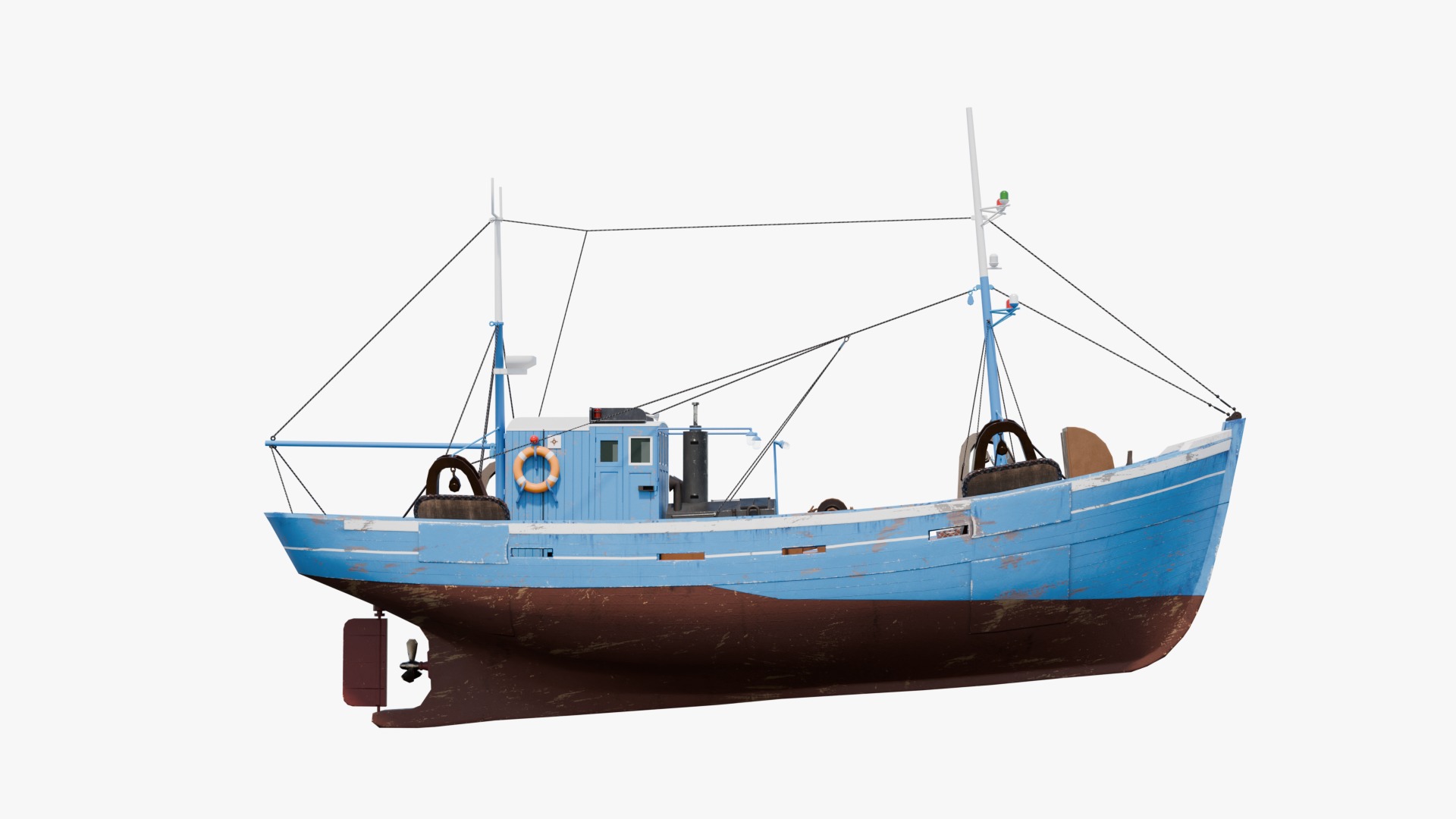 Fishing Boat  Low-poly 3D model_11