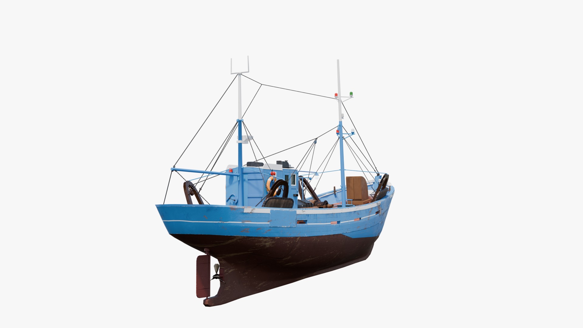 Fishing Boat  Low-poly 3D model_9