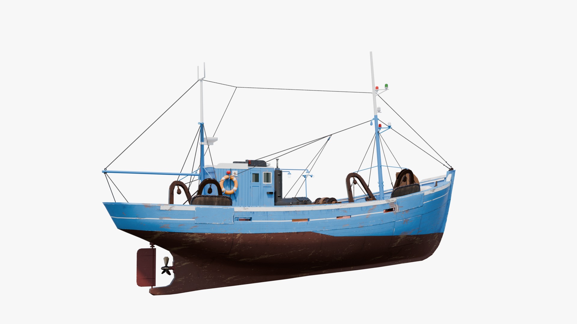 Fishing Boat  Low-poly 3D model_10