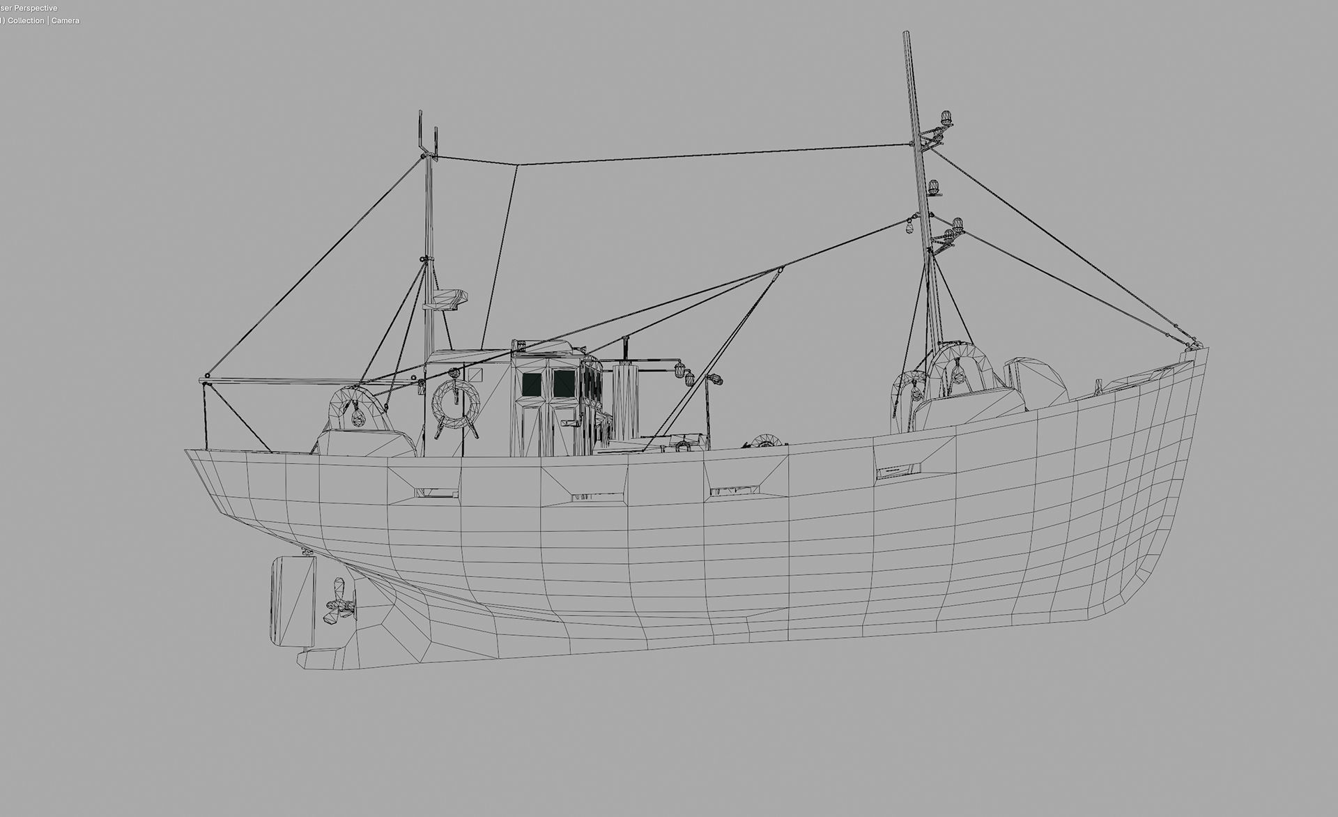 Fishing Boat  Low-poly 3D model_26
