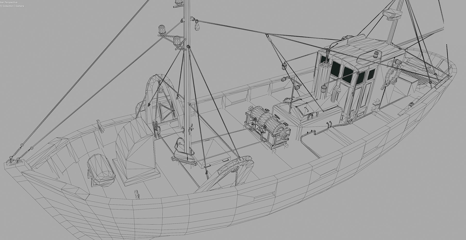 Fishing Boat  Low-poly 3D model_34