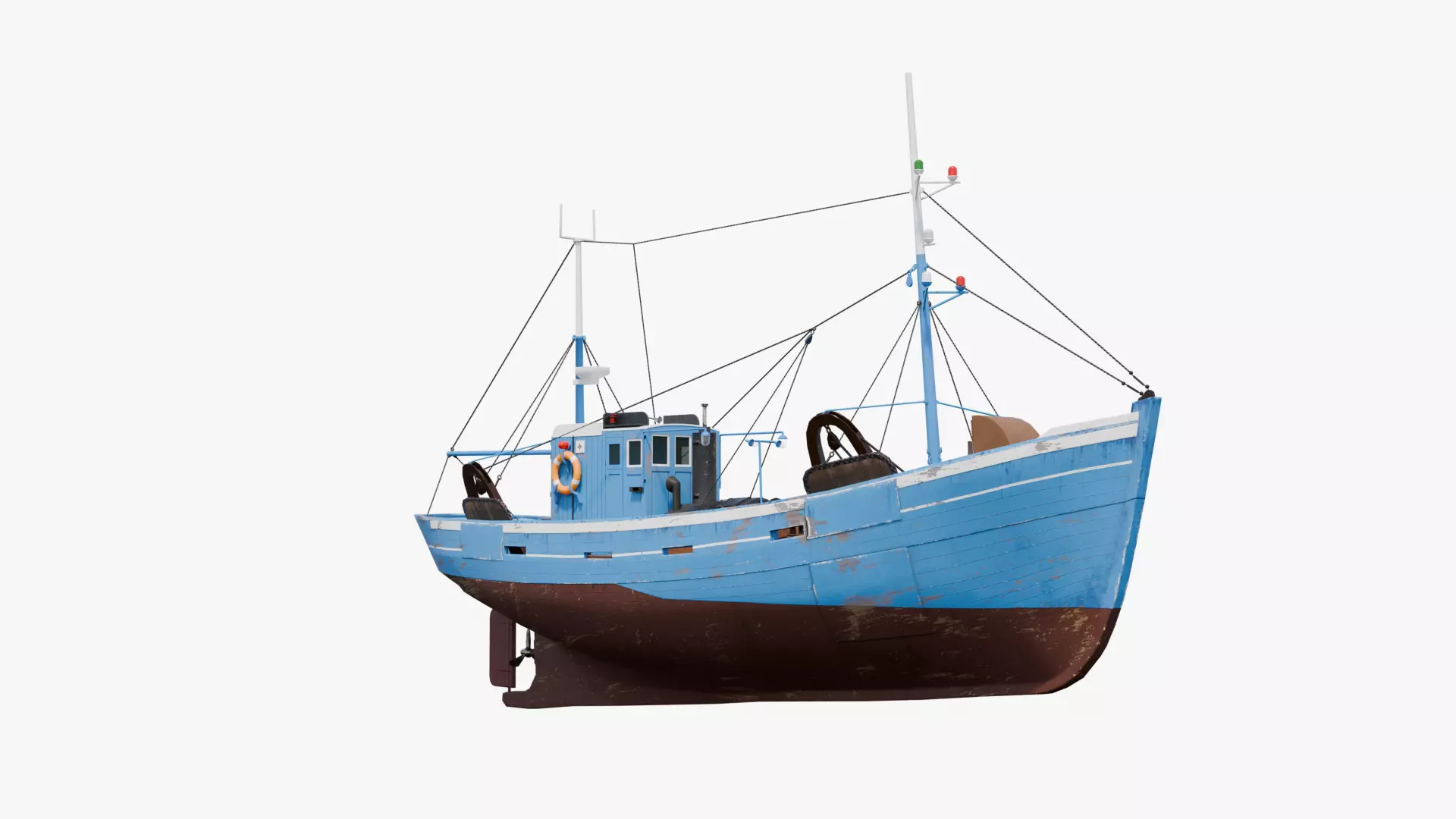 Fishing Boat  Low-poly 3D model_0