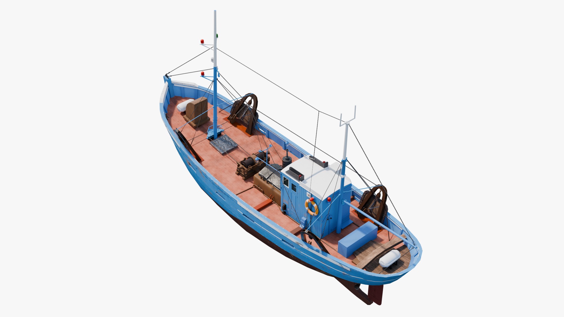 Fishing Boat  Low-poly 3D model_25