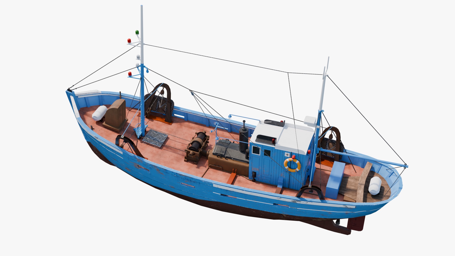 Fishing Boat  Low-poly 3D model_24