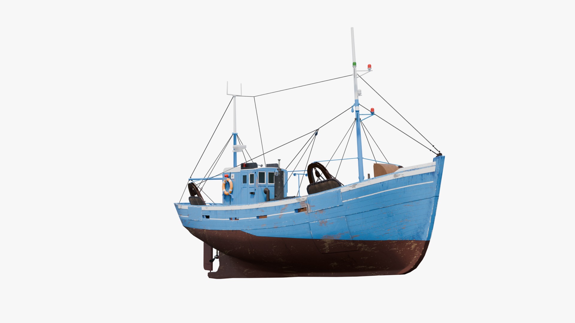 Fishing Boat  Low-poly 3D model_1