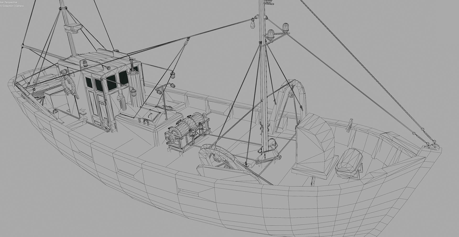 Fishing Boat  Low-poly 3D model_33