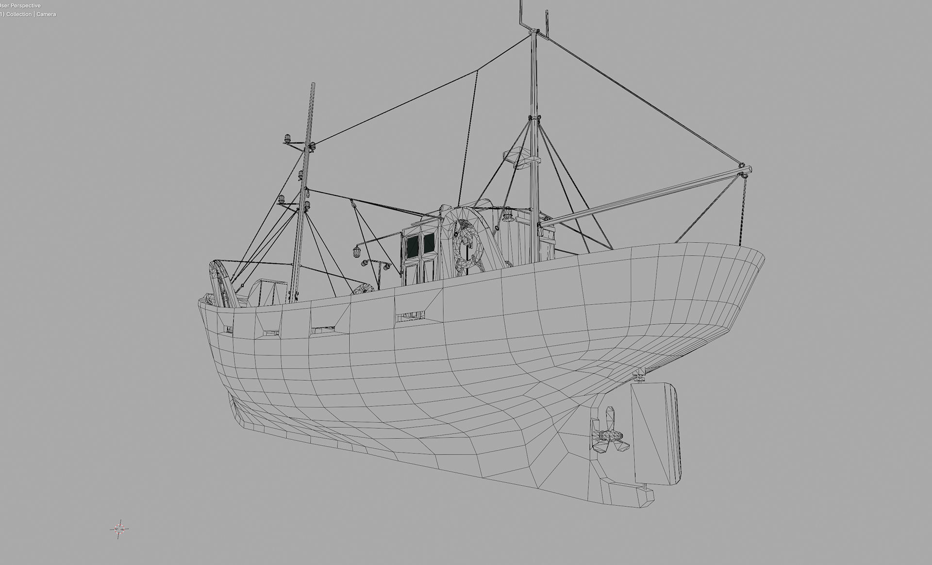 Fishing Boat  Low-poly 3D model_29