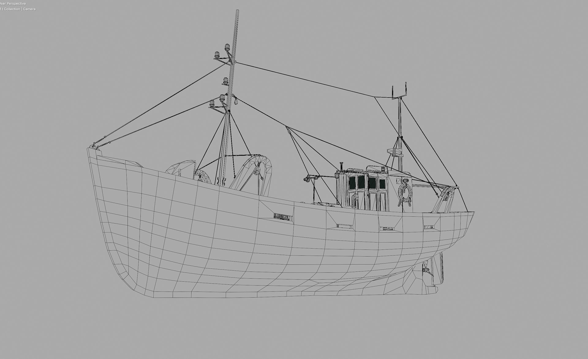 Fishing Boat  Low-poly 3D model_28