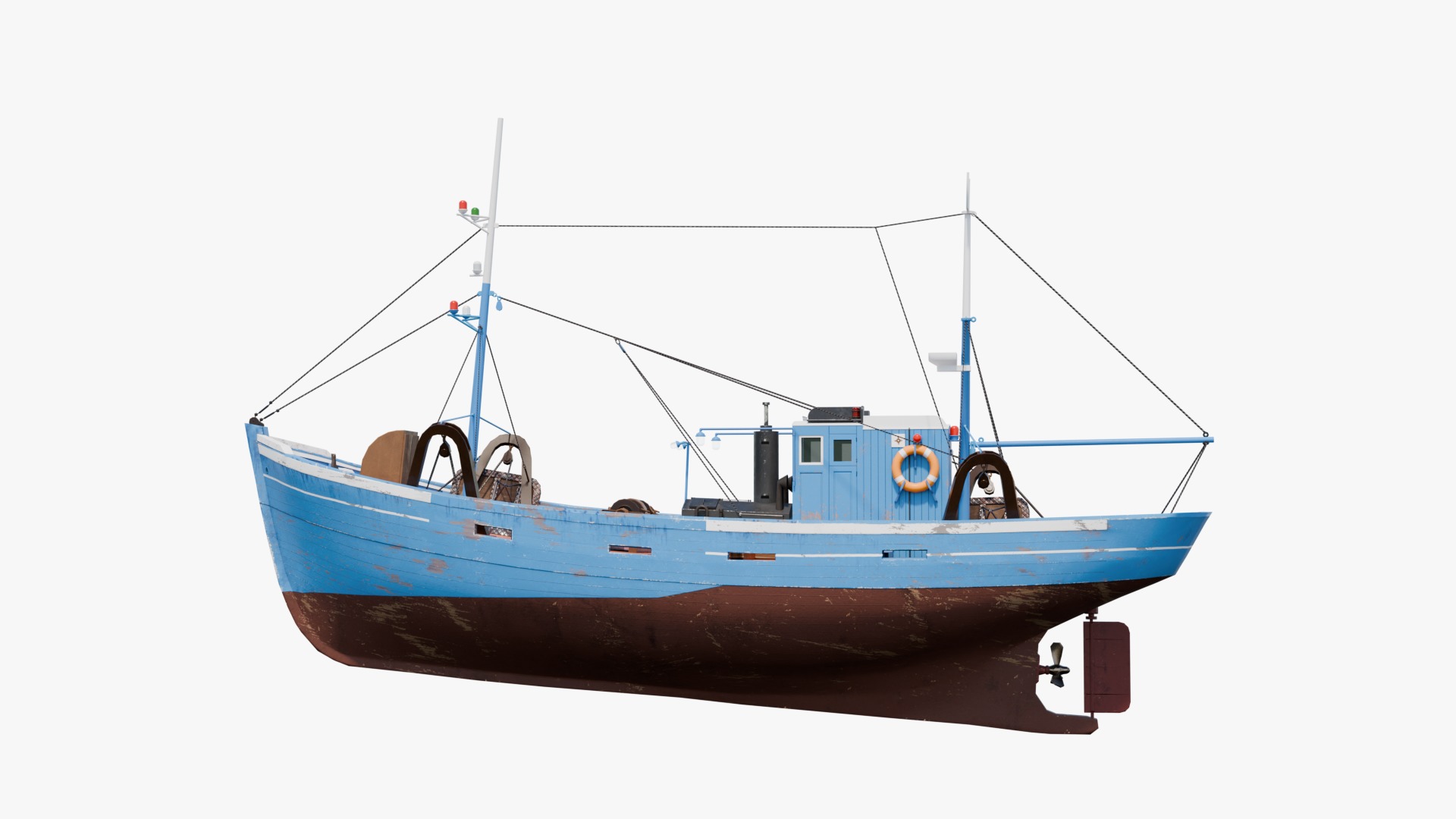 Fishing Boat  Low-poly 3D model_6