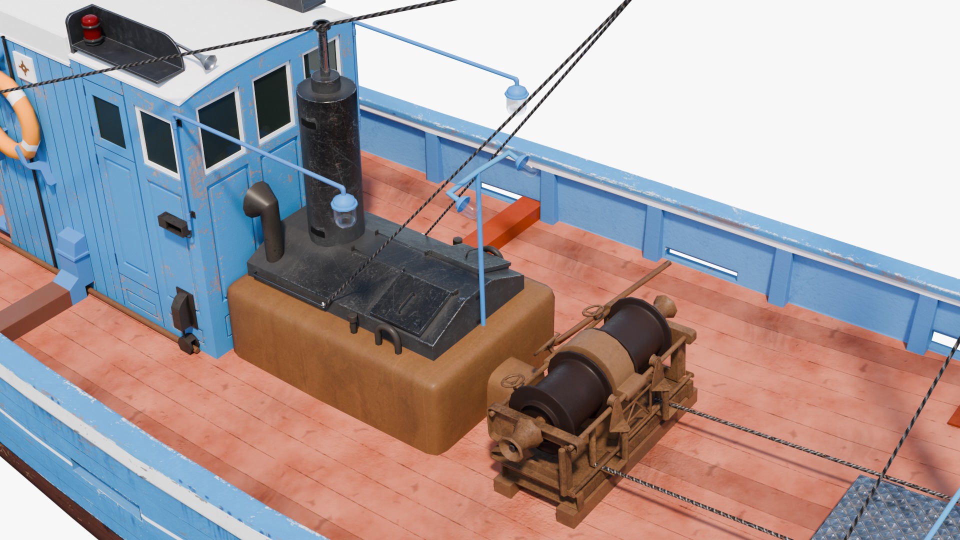 Fishing Boat  Low-poly 3D model_17