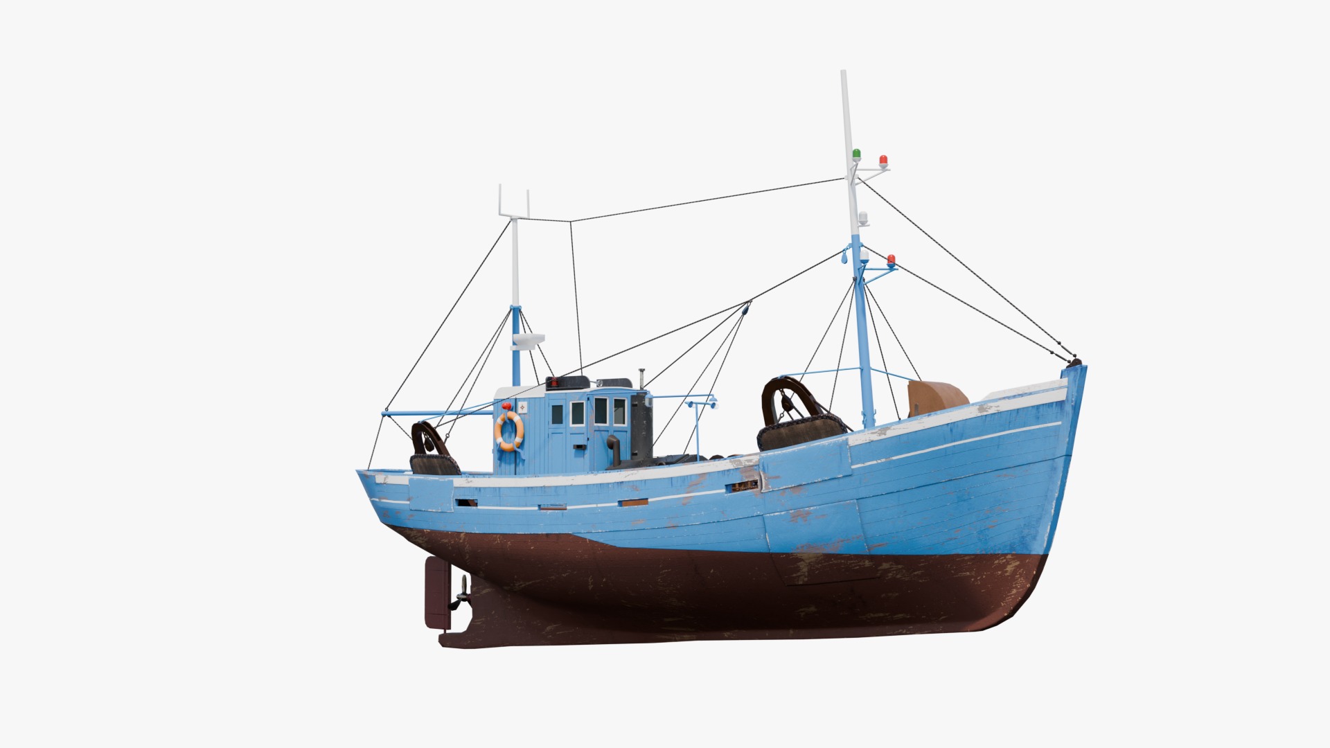 Fishing Boat  Low-poly 3D model_13
