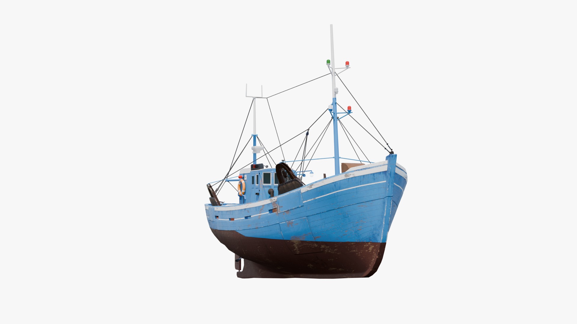 Fishing Boat  Low-poly 3D model_2