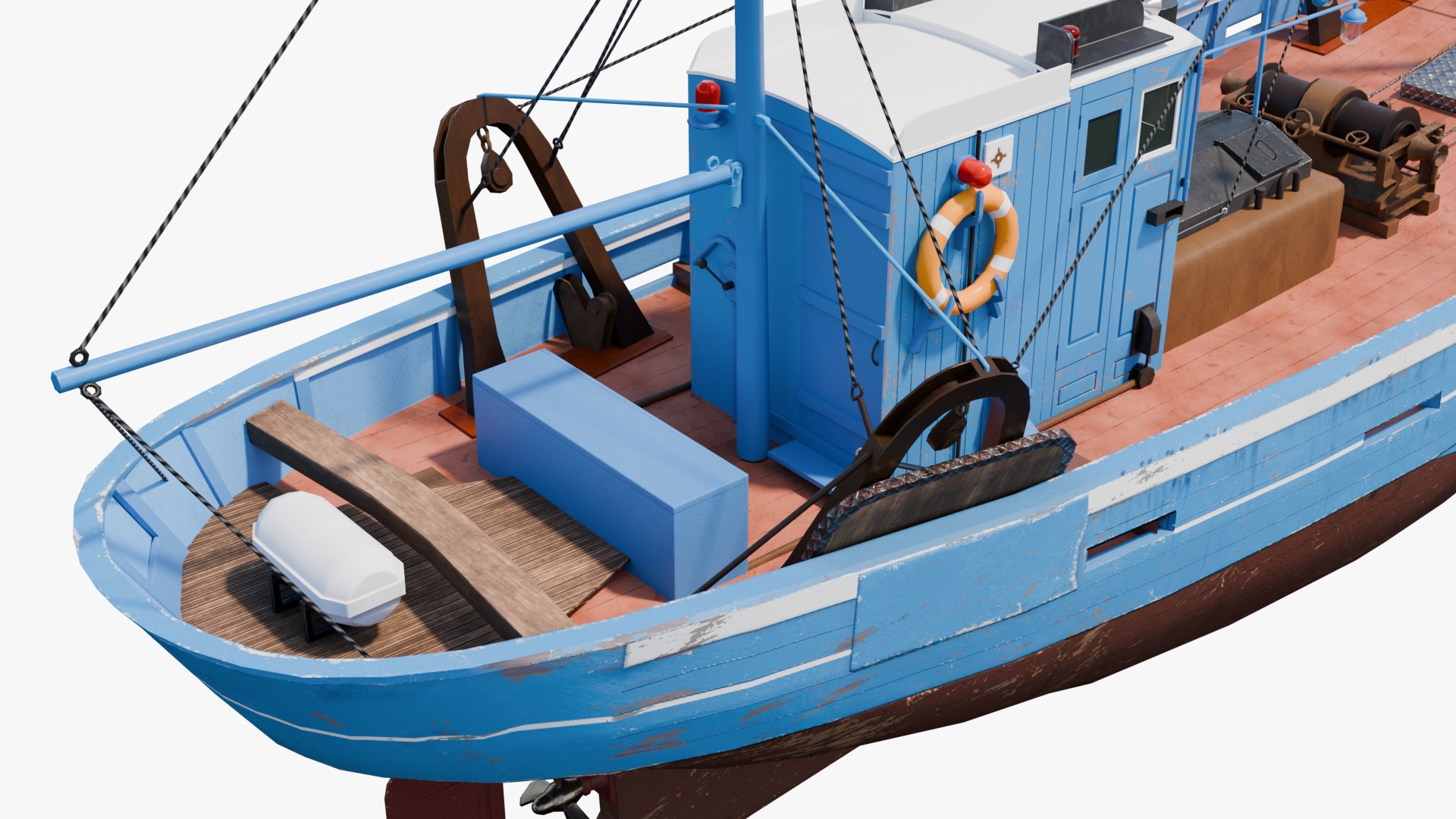 Fishing Boat  Low-poly 3D model_16