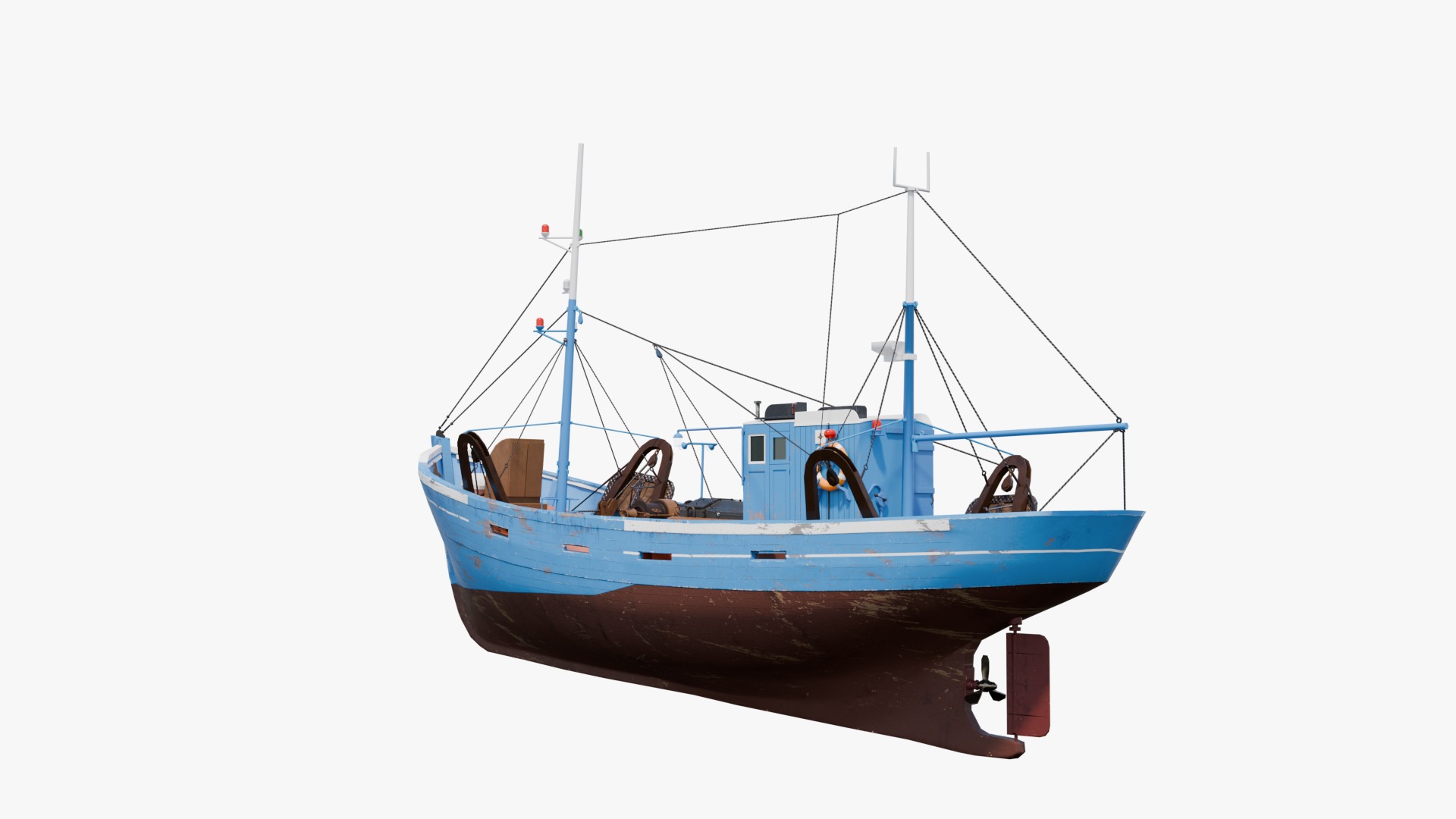 Fishing Boat  Low-poly 3D model_7