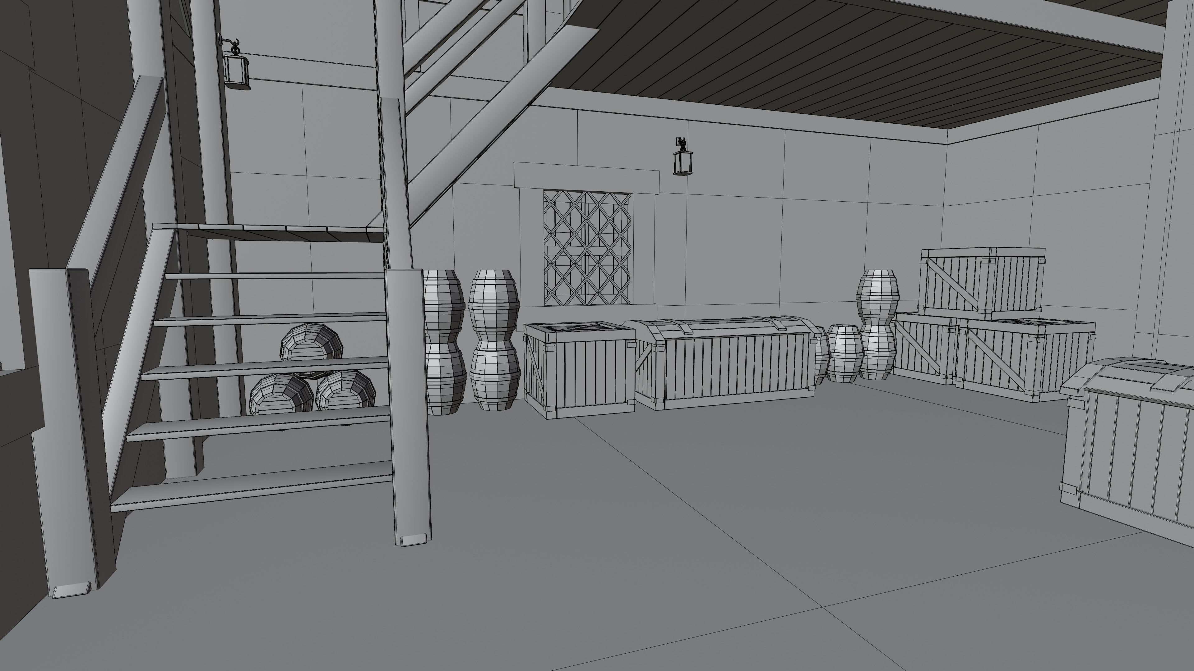 Medieval Fantasy House Low-poly 3D model_26