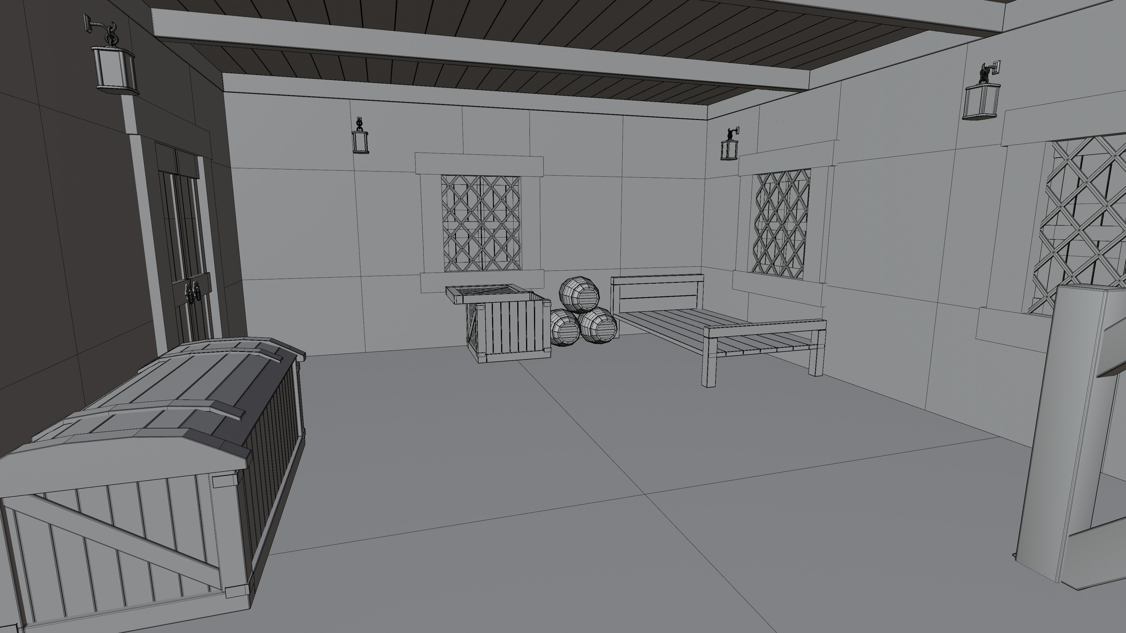 Medieval Fantasy House Low-poly 3D model_27