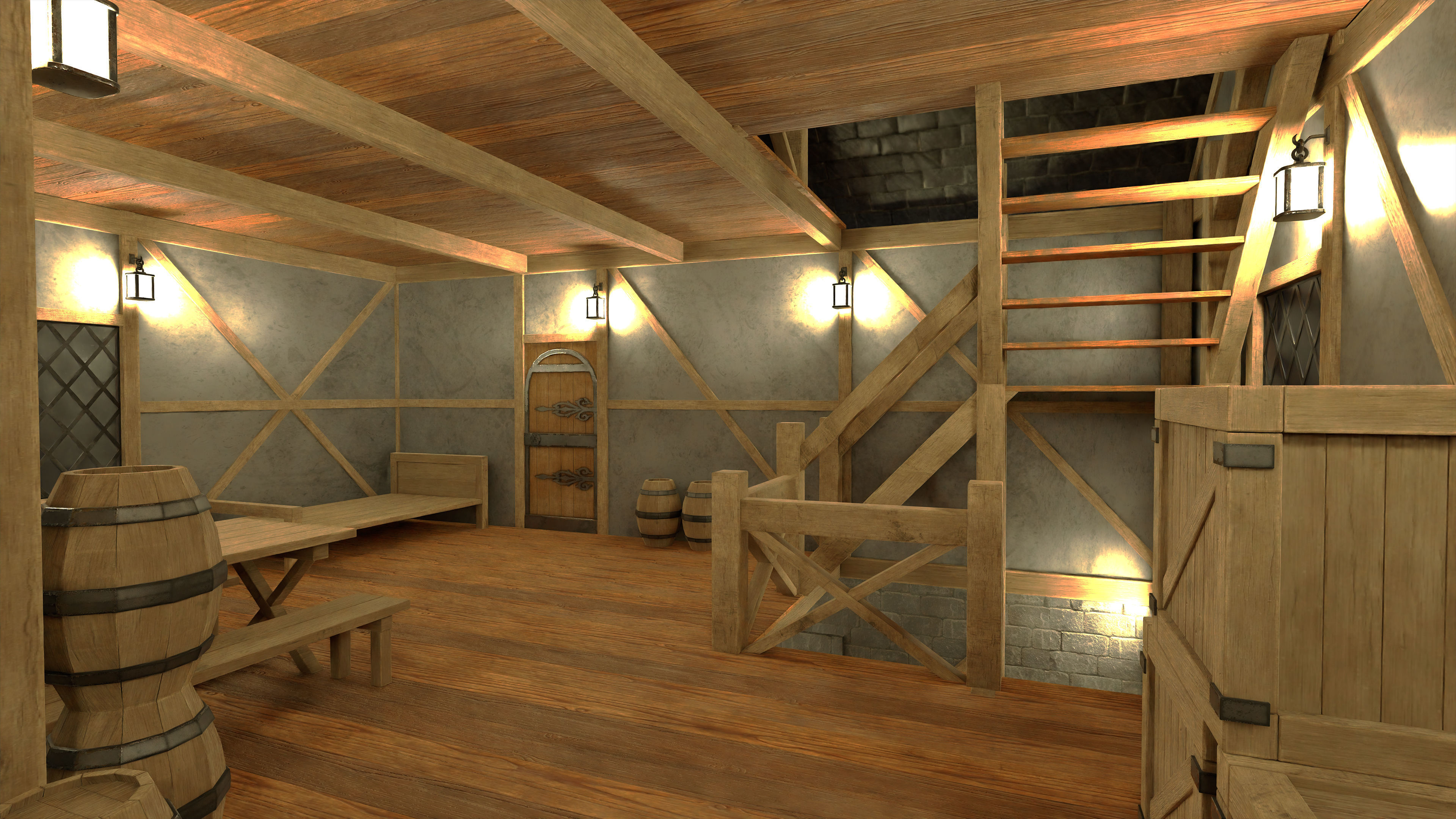 Medieval Fantasy House Low-poly 3D model_20