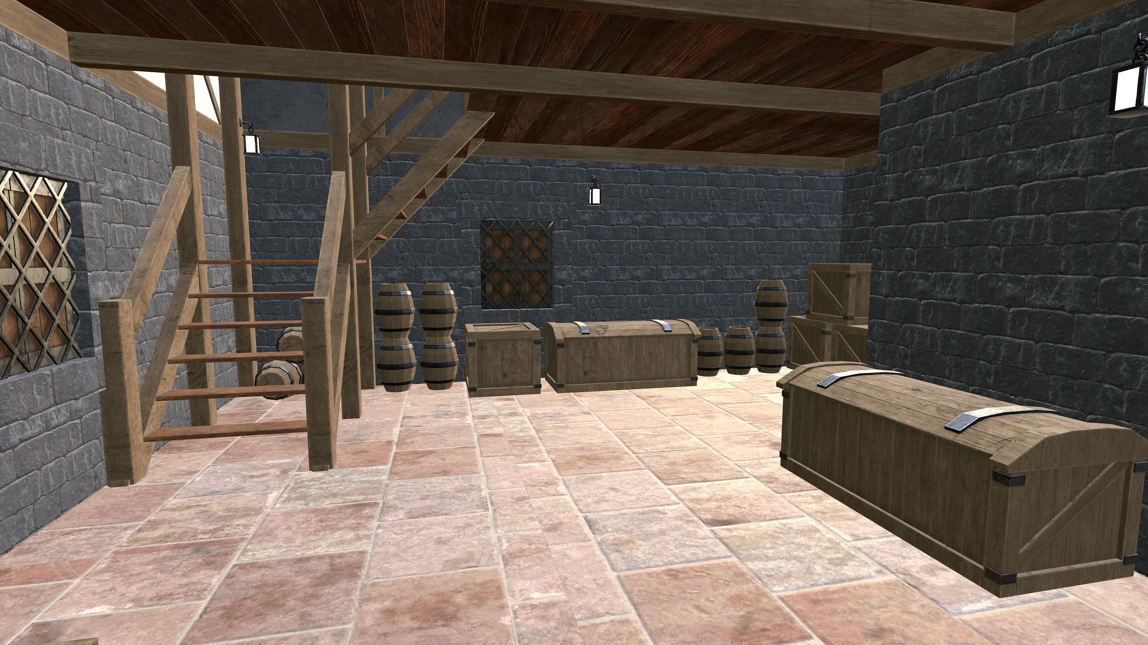 Medieval Fantasy House Low-poly 3D model_22