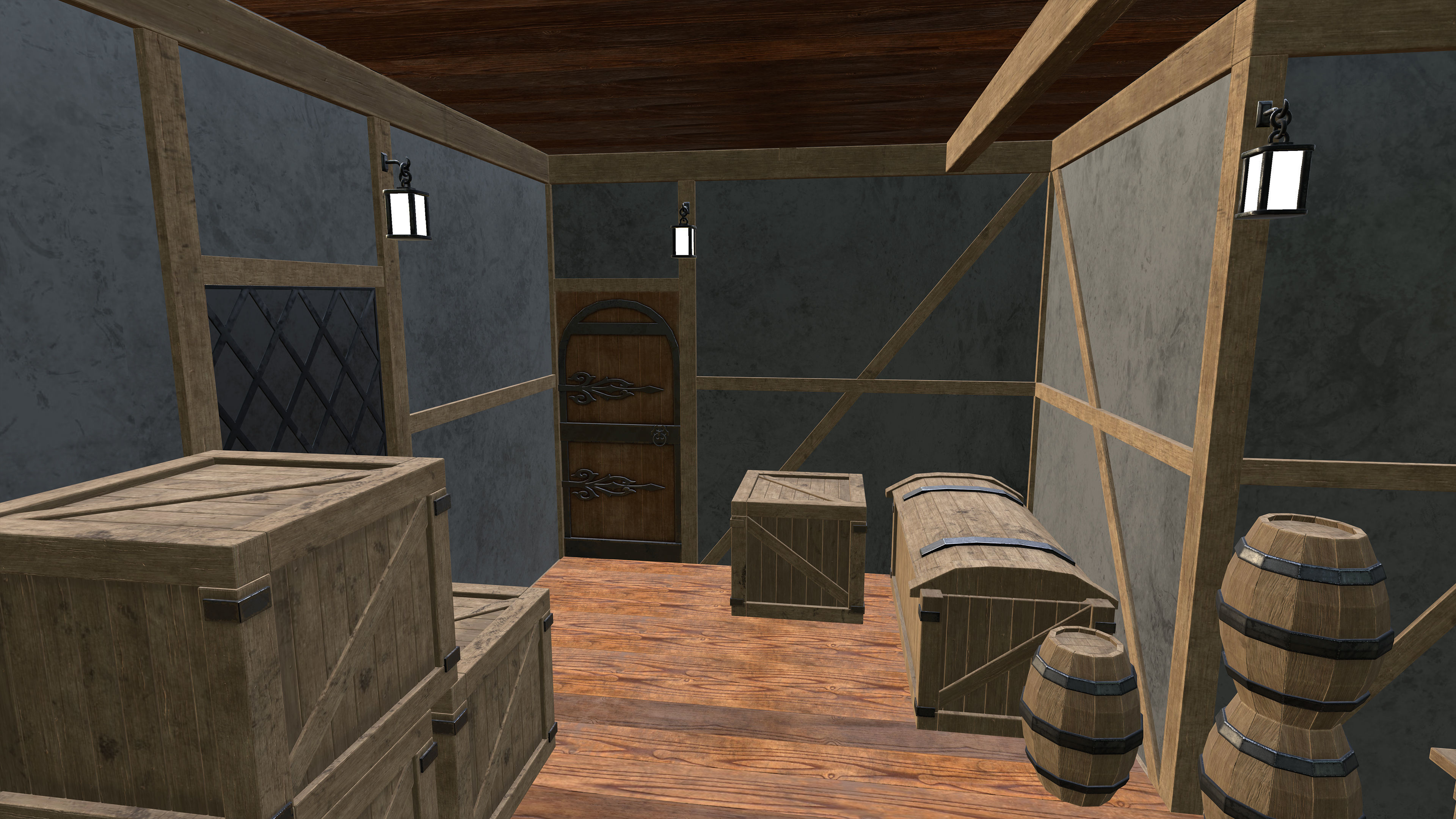 Medieval Fantasy House Low-poly 3D model_10