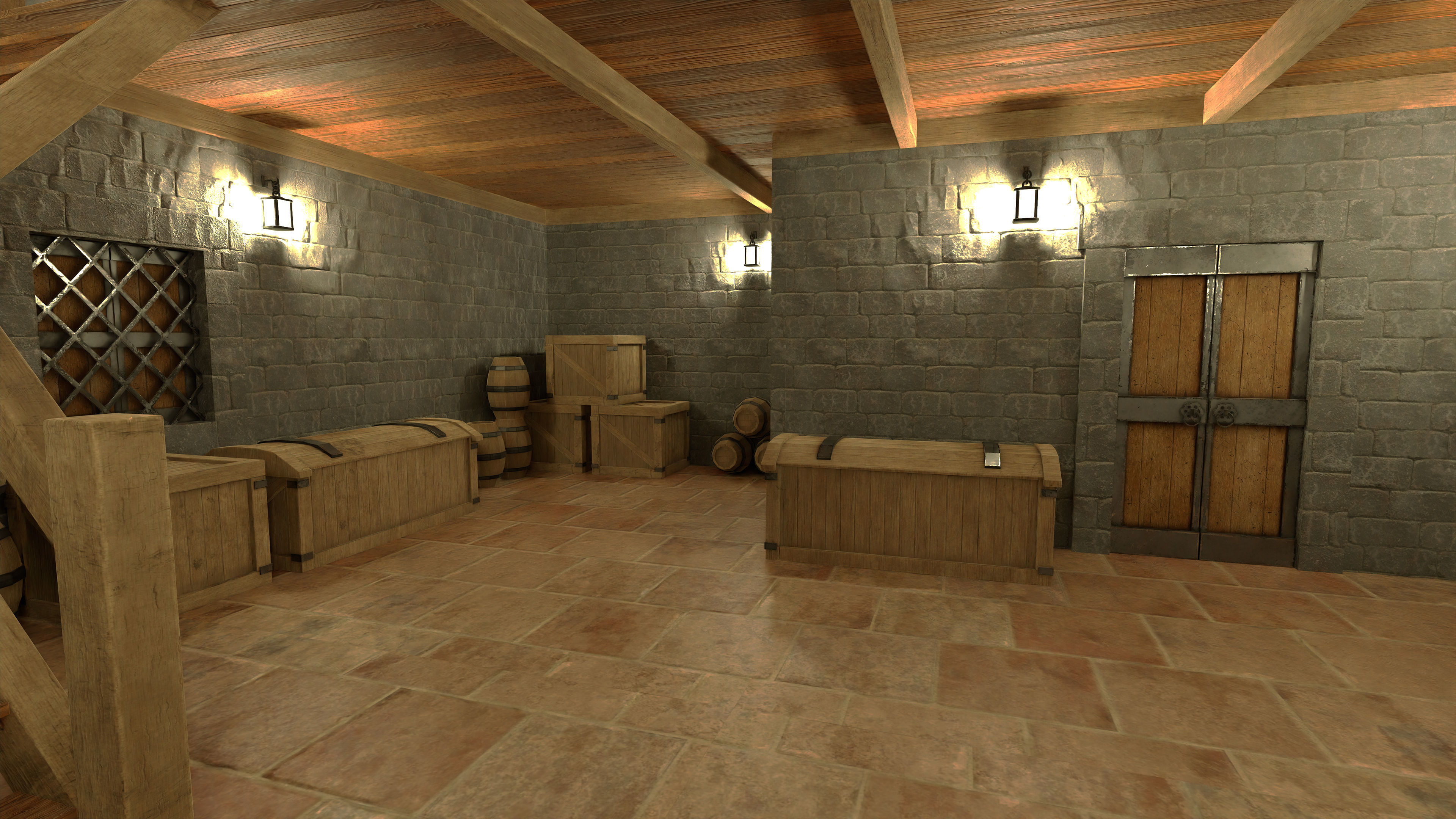 Medieval Fantasy House Low-poly 3D model_2