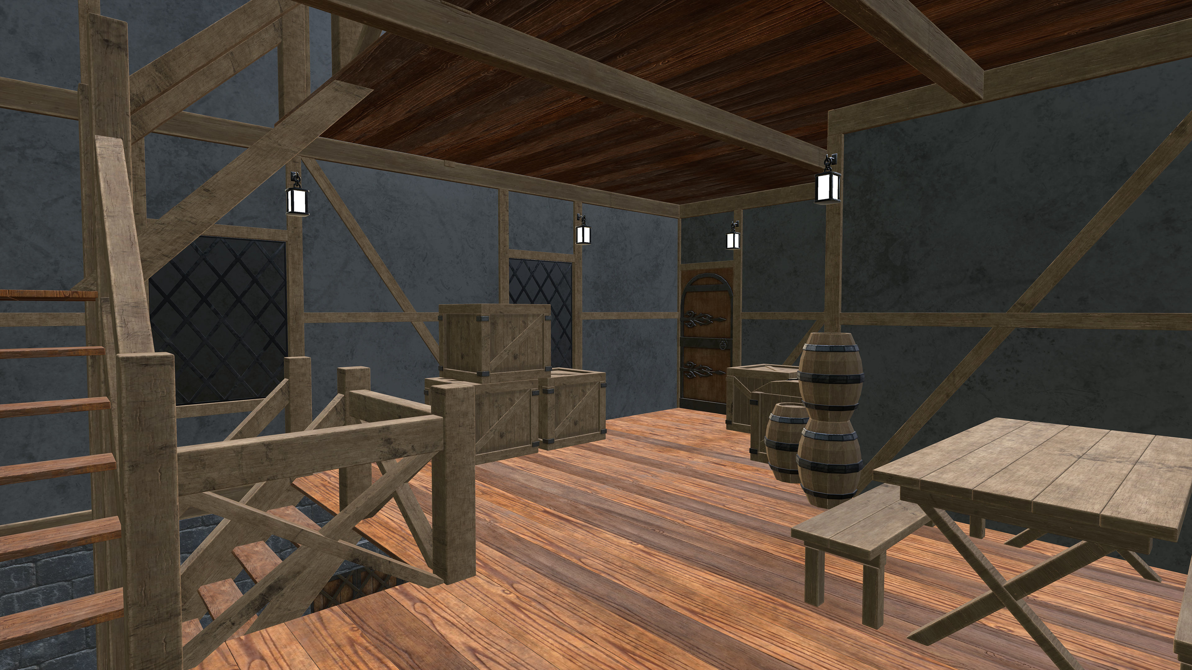 Medieval Fantasy House Low-poly 3D model_11