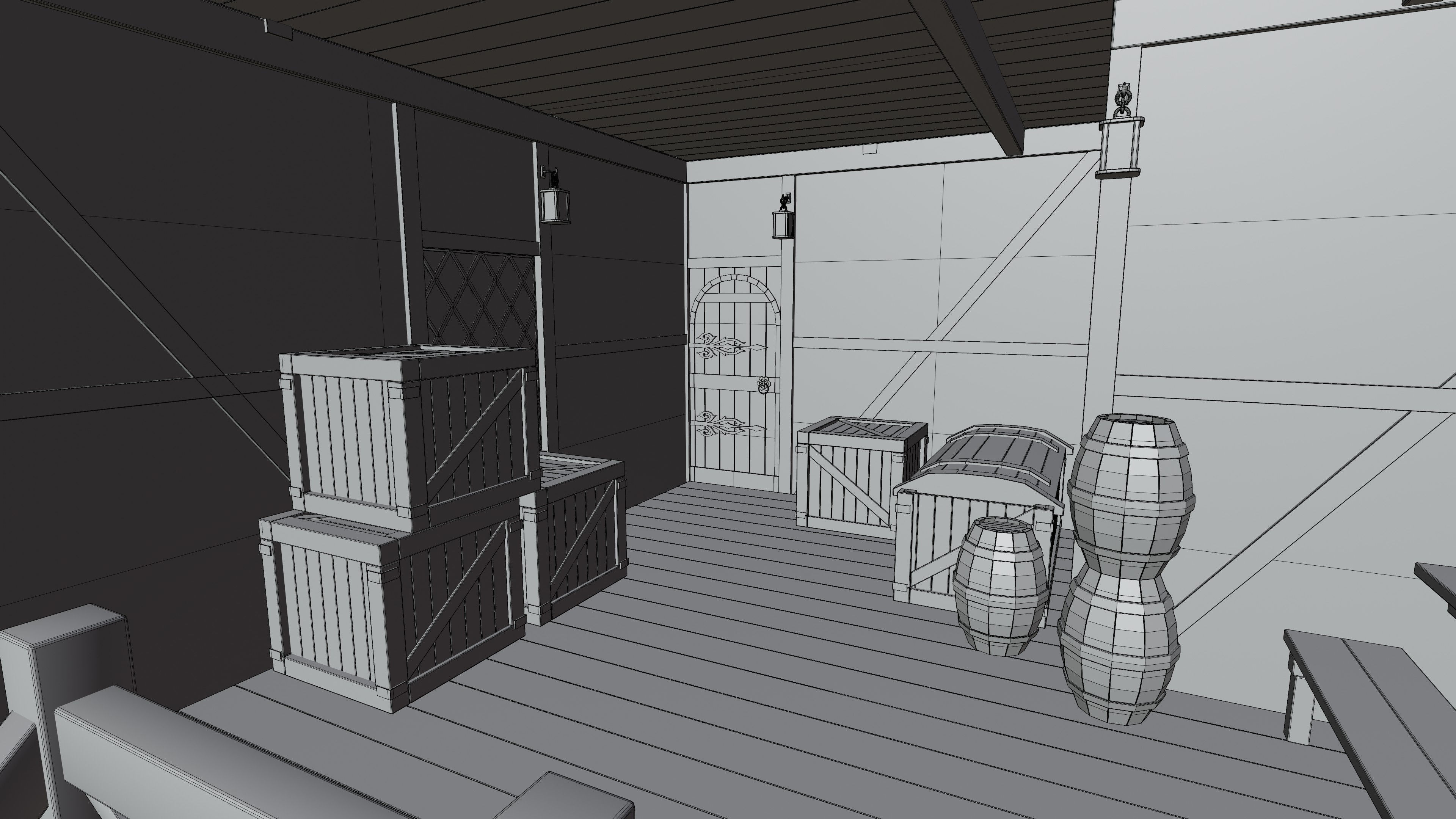 Medieval Fantasy House Low-poly 3D model_29