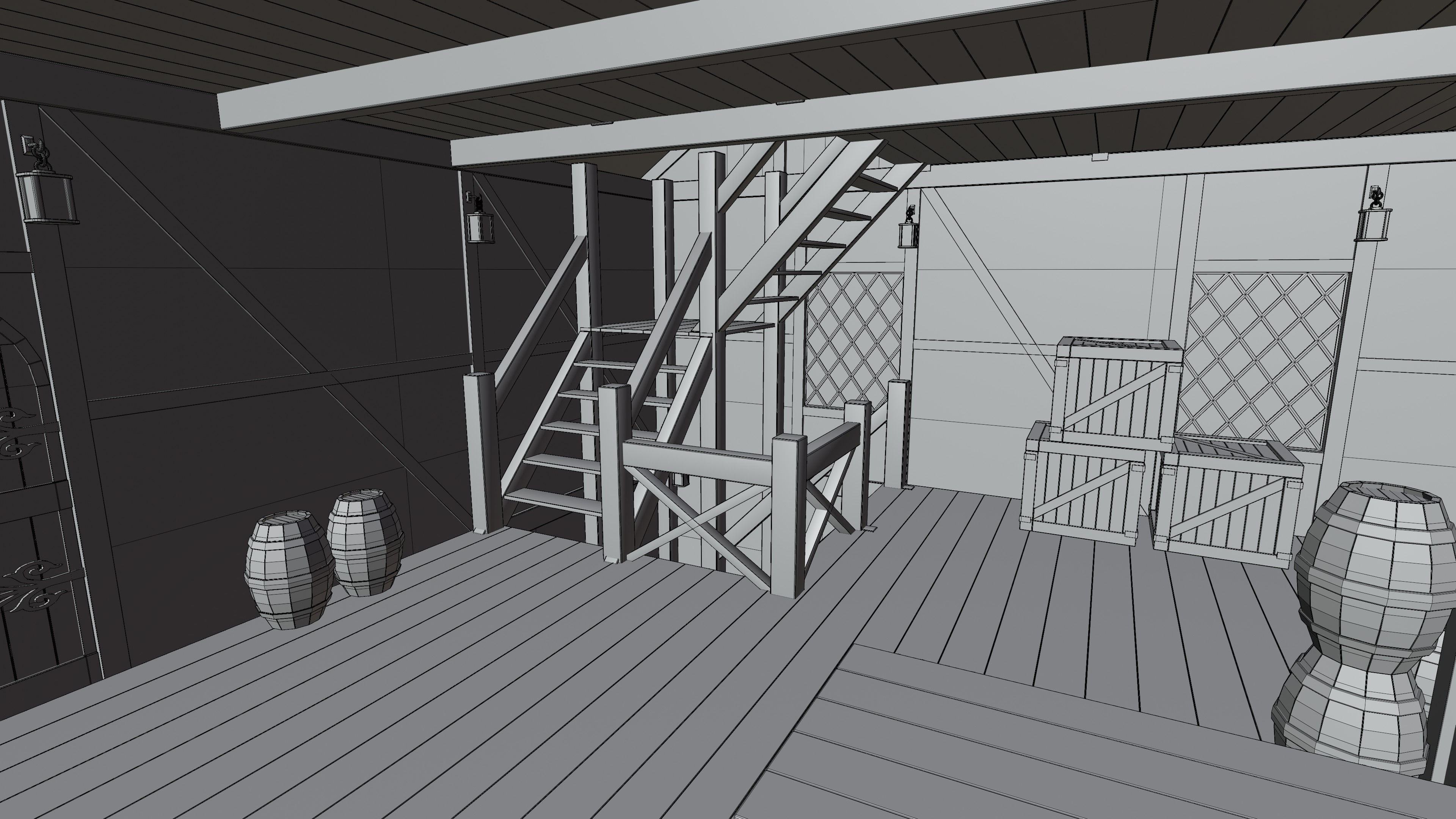 Medieval Fantasy House Low-poly 3D model_28