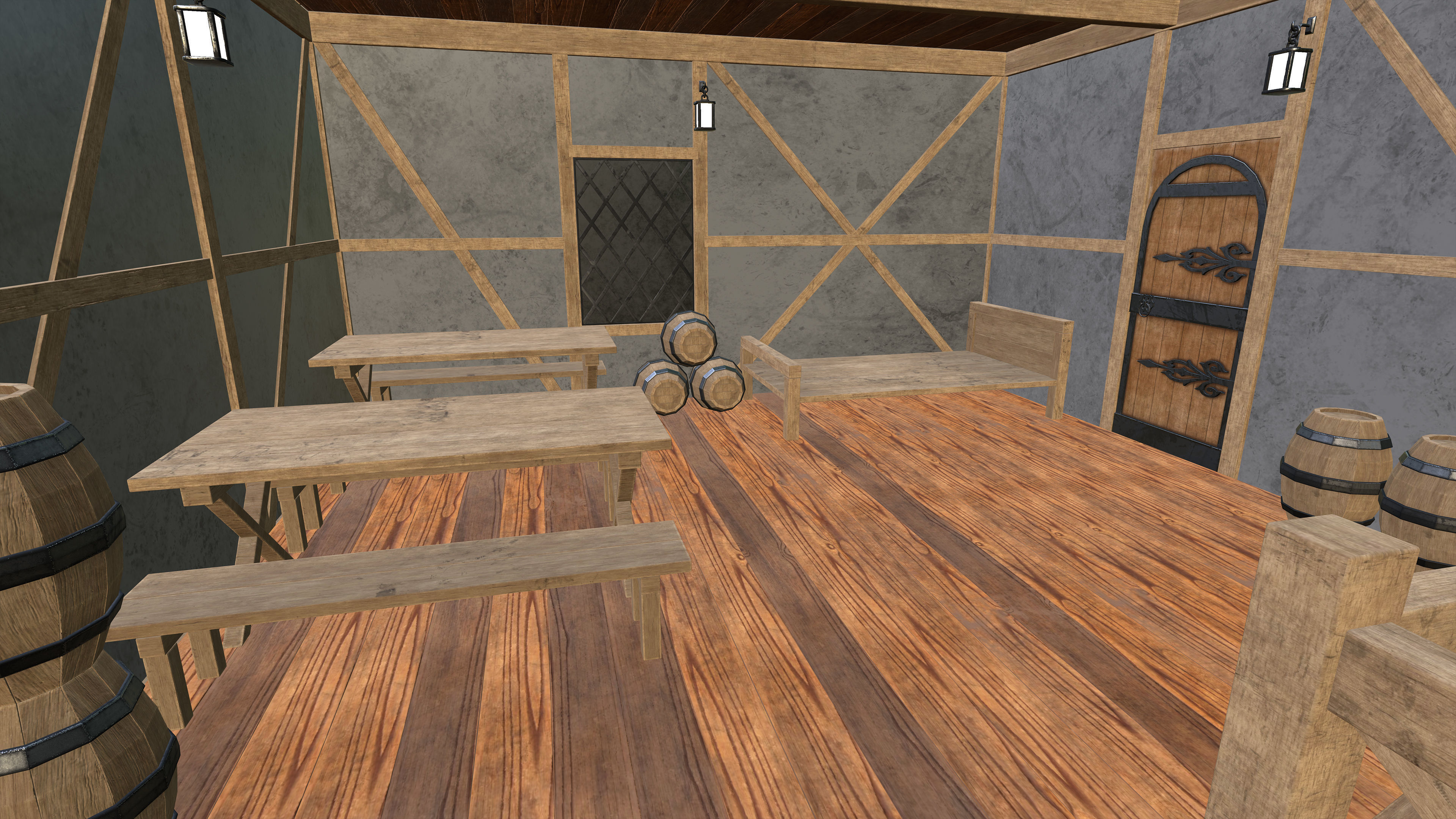 Medieval Fantasy House Low-poly 3D model_12