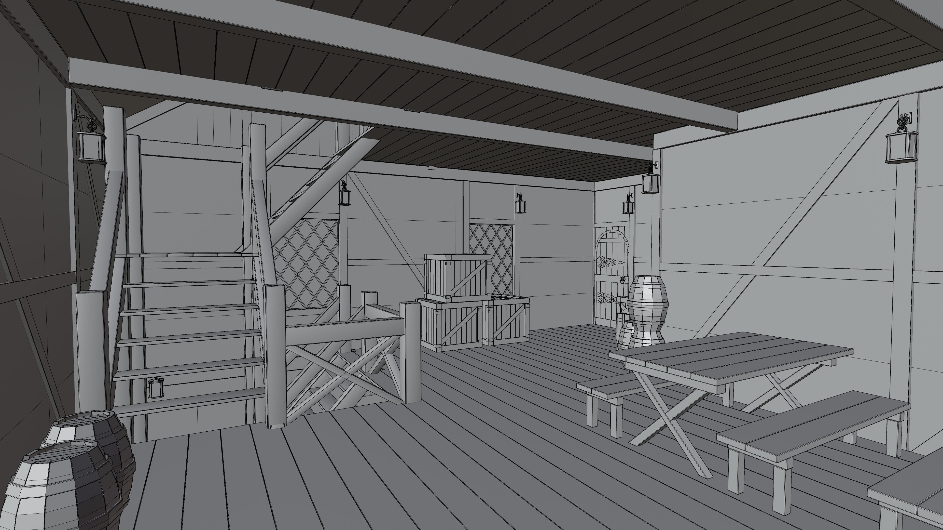 Medieval Fantasy House Low-poly 3D model_25