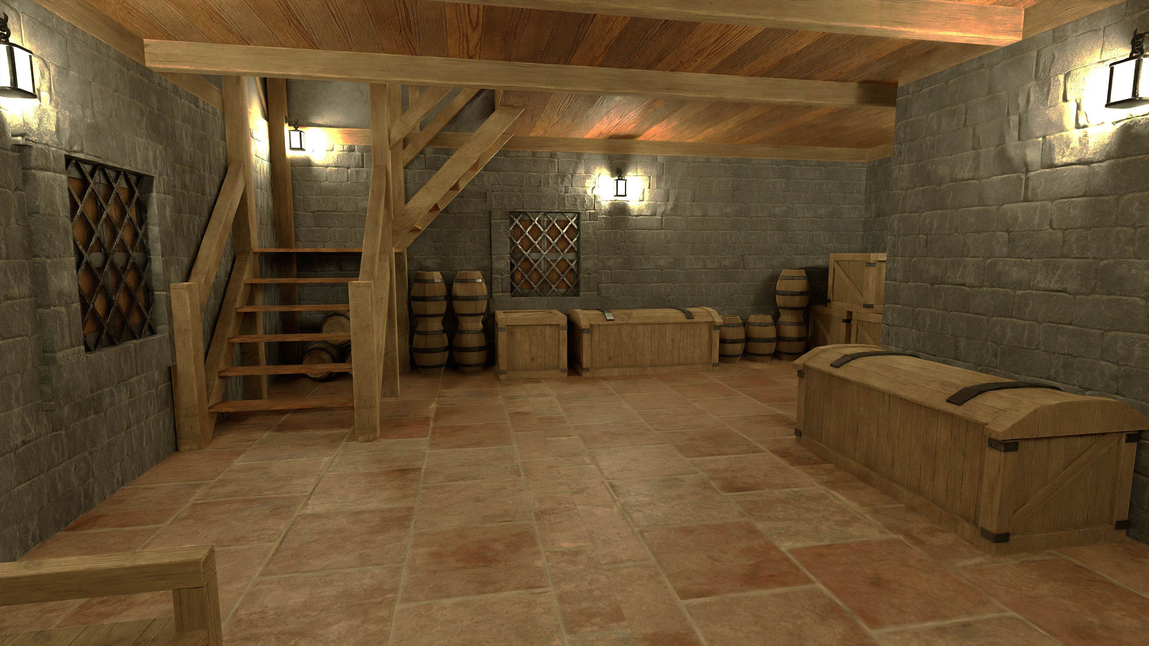 Medieval Fantasy House Low-poly 3D model_19