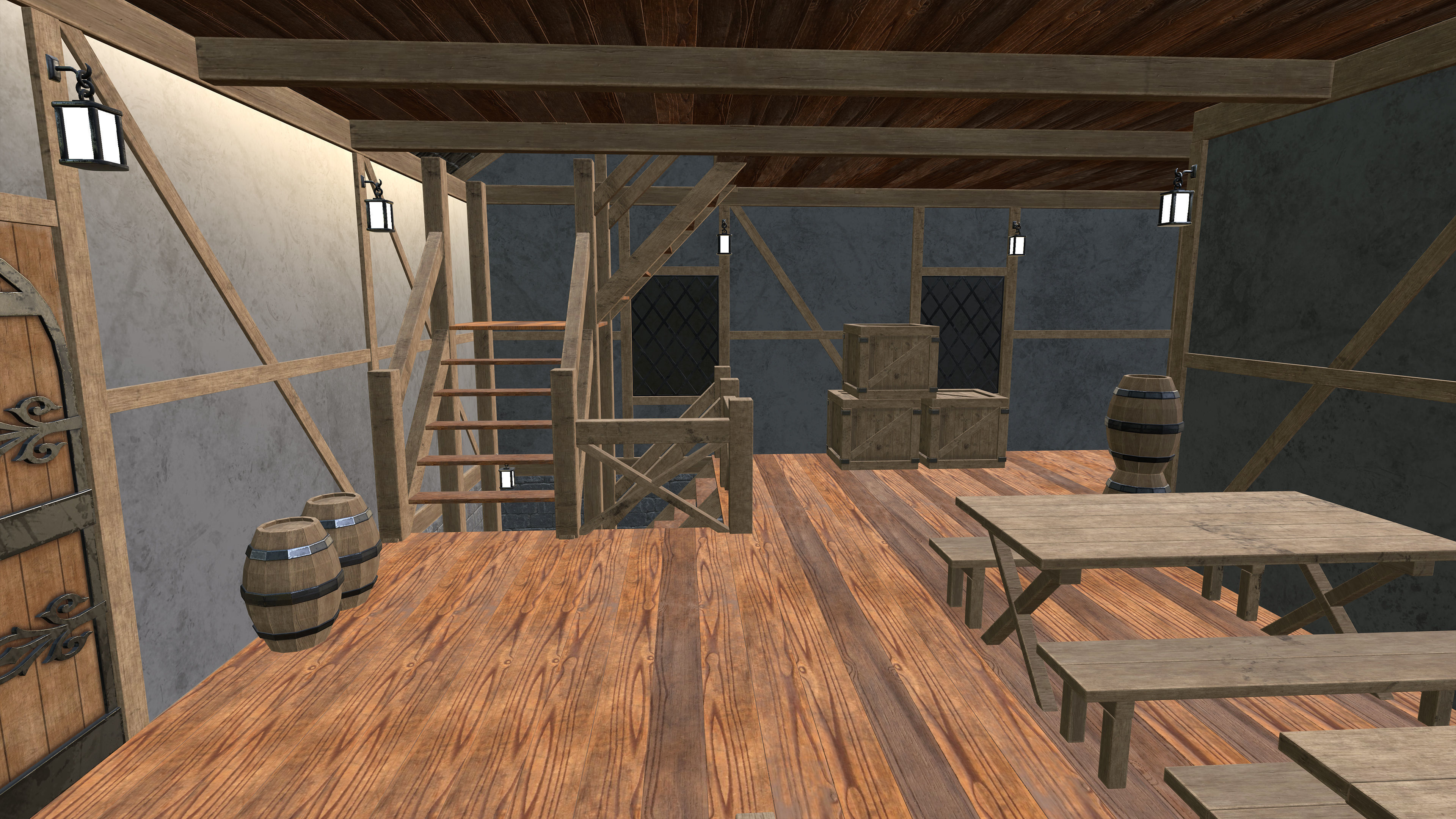 Medieval Fantasy House Low-poly 3D model_13